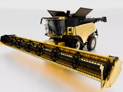High-Detail Combine Harvester CR1090 Premium  Low-poly 3D model