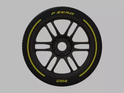 Miniature Enkei RPF1 Rim and Tire - 3D Print - No Textures 3D print model