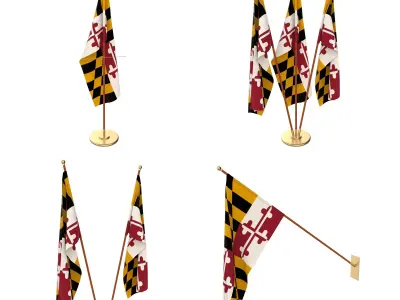 Maryland Flag Pack 3D model