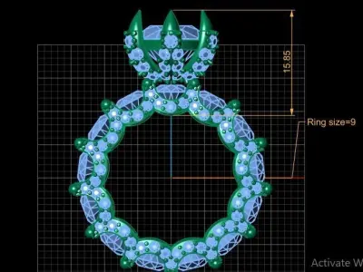 Stylish Wedding Diamond Ring 3d Printable Model 3D print model