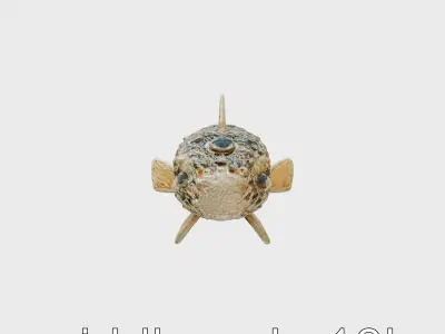 Stonefish Camouflaged Aquatic Creature Model Low-poly 3D model