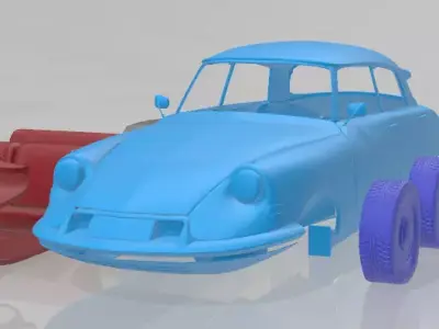 1955 Citroen DS 19 Vintage Elegance - Separate Parts Model 3D print model