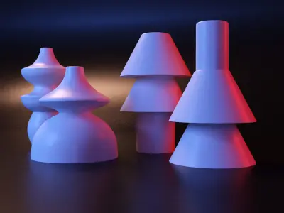 Vase geometric set 3D print model