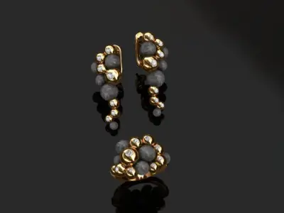 Ring and Earrings 3D print model