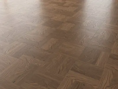 Parquet Oak Black Walnut Brushed set 3 3D model