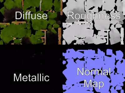 Lush Greenery Arrangement model pack Low-poly 3D model