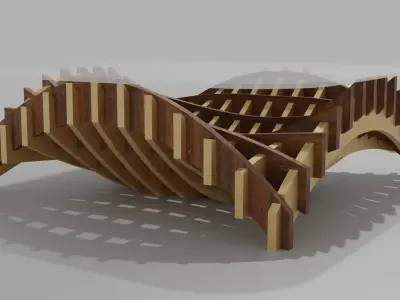 Wavy Waffle Coffee Table 3D model
