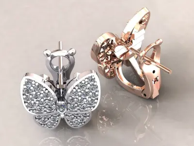 Two Butterfly VCA Earrings 3D print model