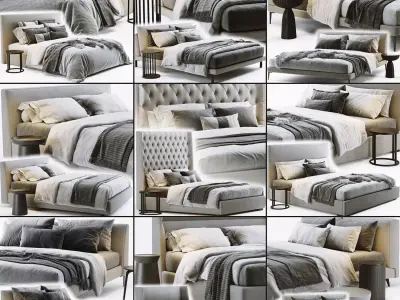 Bed Collection 05 - 10 Items 3D model