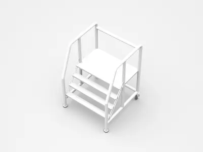 Movable Industrial Staircase Ladder Platform 3D model