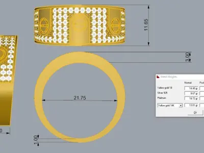 Mens ring Gold 3D print model