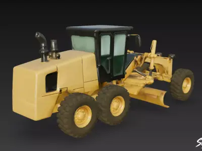Grader Low-poly 3D model