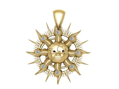 SUN PENDANT 3D PRINTABLE MODEL  3D print model