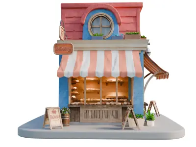 Bakery House Model 3D model