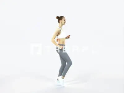 Beauty 03C Running Jogging Sports Woman Low-poly 3D model