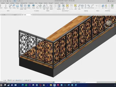 Classic Railing Revit Family type 011 3D model