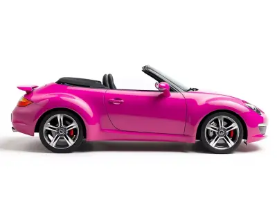 Vibrant Pink Convertible model pack Low-poly 3D model