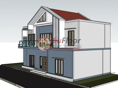 House 8x18m code 456- Sketchup 3D model 3D model 3D model