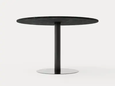 Capri Dining Table 120 Cm Around Marble Gray Black Low-poly 3D model