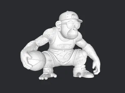 basketball mascot monkey  3D print model