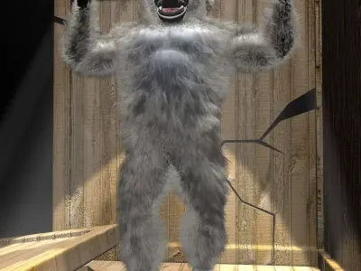 Yeti Character RIGGED Low-poly 3D model