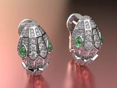 Bvlgari Serpenti Earrings 3D print model
