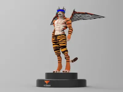 Meta Tiger Character Low-poly 3D model