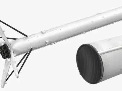 Falcon 9 First Stage with Landing Legs 3D model