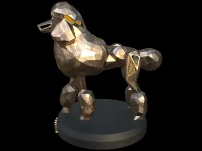 Steampunk Poodle Pose Low-poly 3D model