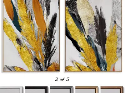 Abstract Painting Frame set 3D model 2