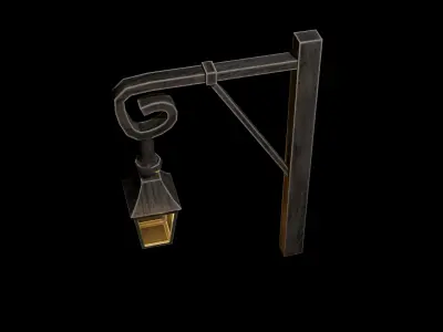 French Street Vintage or old Stylized light Game ready asset Low-poly 3D model