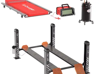 Mechanic Garage Equipment Set 1 Low-poly 3D model