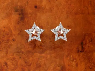 Diamond Jewelry Star Earring 3D print model