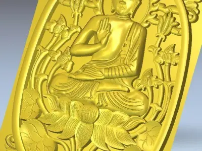 Lord Buddha - 3D Wall Art for CNC 3D print model 3D model