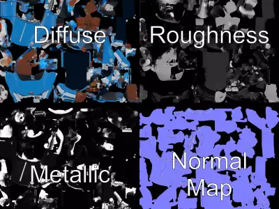 Azure Convertible Classic Car model pack Low-poly 3D model