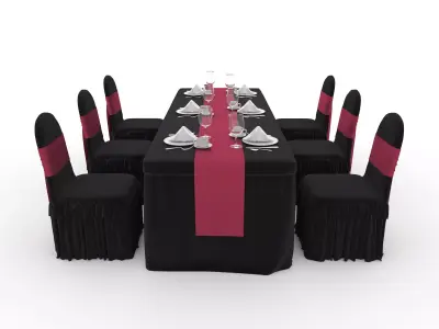 Banquet Table and Chair 145 3D model