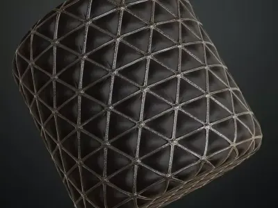 Quilted Geometric Leather Fabric PBR SEAMLESS Texture