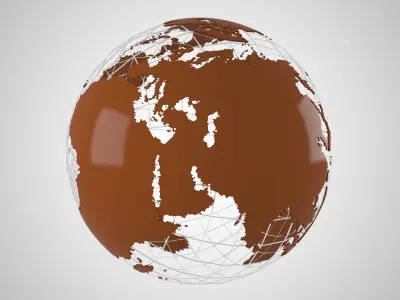 Globe News Skeleton Chocolate Color 3D model