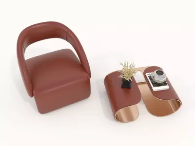 Modern Coffee Table and Armchair Set 38 3D model