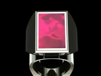 Luxury Golden Onyx Men Ring 3D print model