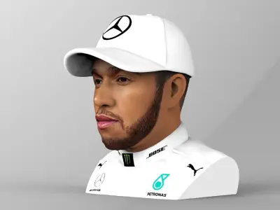 Lewis Hamilton bust ready for full color 3D printing 3D print model