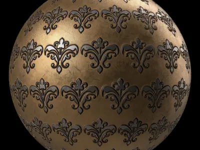 Metal Materials 45- Ornament Metal panel By Sbsar Texture