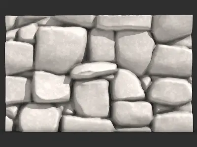 Tumbled Stone Wall Architecture Kit 3D print model