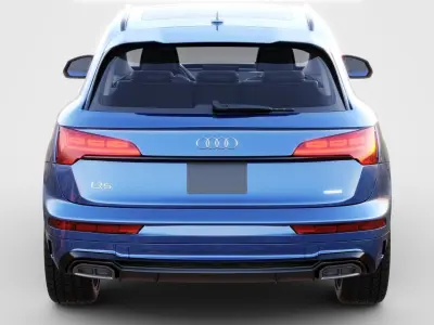 Audi Q5 2021 with interior and open doors 3D model