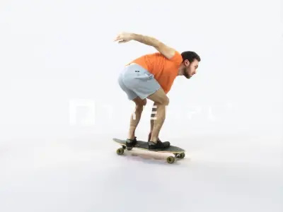 Flow 03I Riding a Skateboard Sports Man Low-poly 3D model