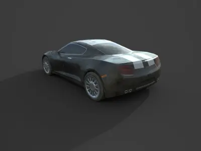 Generic Sport Car 01 Dirty Black Low-poly 3D model