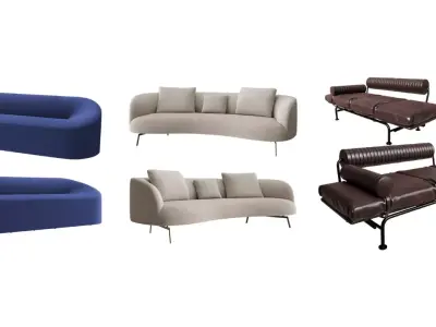 modern sofa collection  Low-poly 3D model