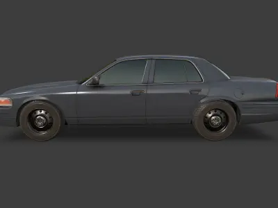 Generic Sedan Low-poly 3D model