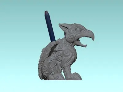 gryphon pencil holder 3D print model