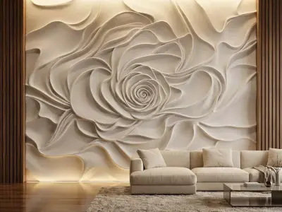 modern panel wall decor set relief stl mural CNC 190 3D model